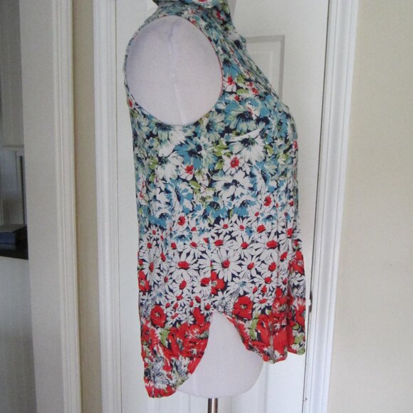 6 of 52 CONVERSATIONS by ANTHROPOLOGIE Floral Print Sleeveless Blouse – Small - Picture 2 of 6